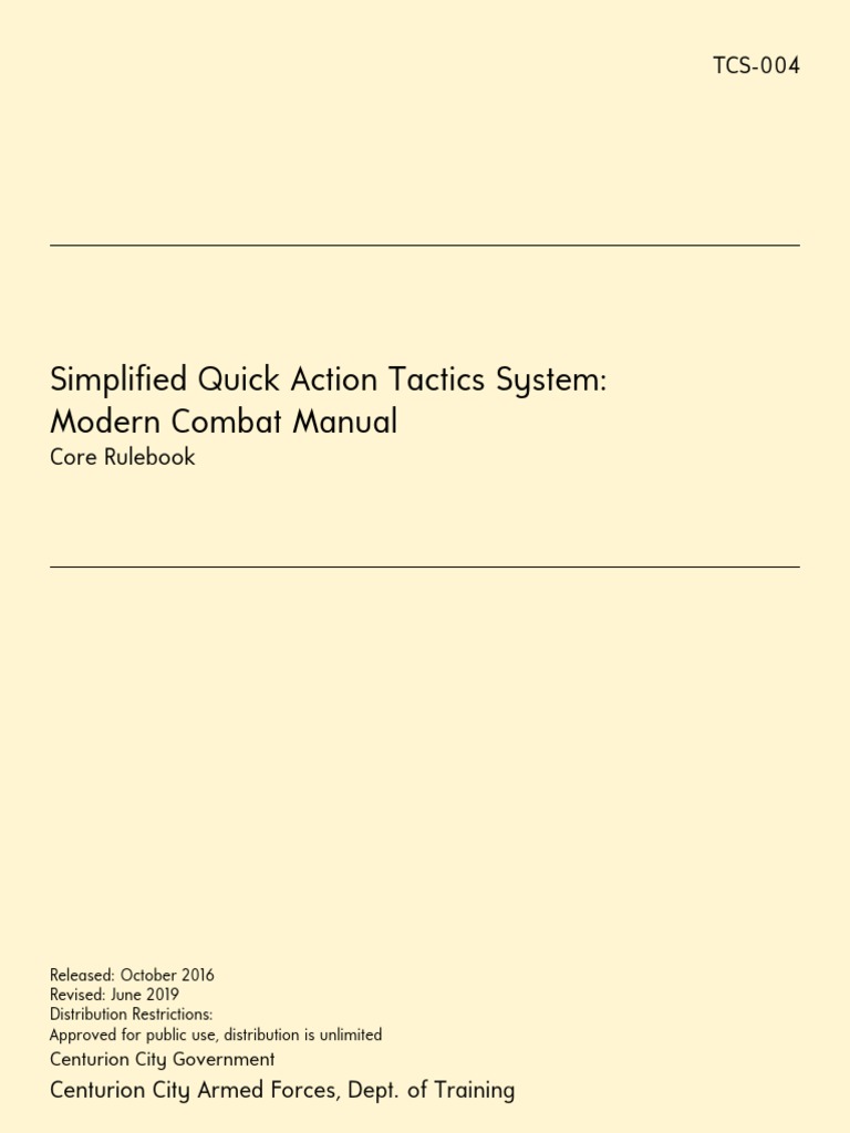 Simplified Quick Action Tactics System 2nd Edition | PDF | Weaponry ...