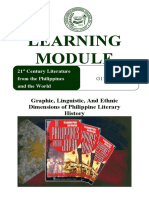 Learning: Graphic, Linguistic, and Ethnic Dimensions of Philippine Literary History