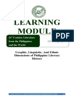 Learning: Graphic, Linguistic, and Ethnic Dimensions of Philippine Literary History