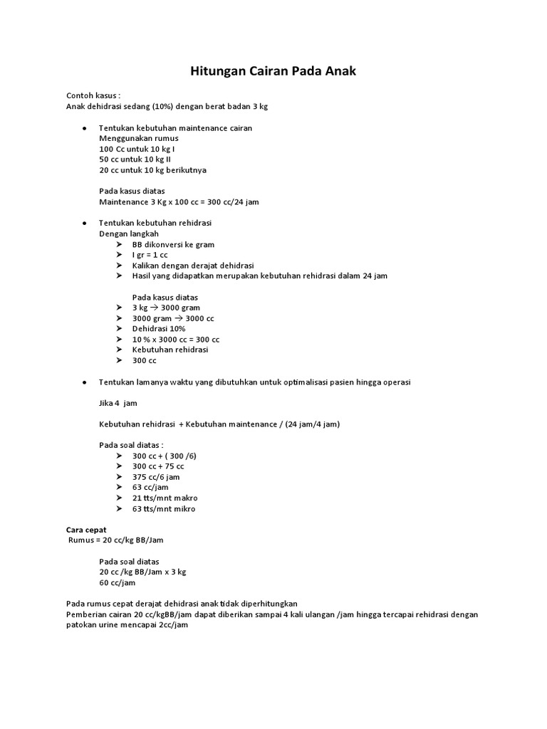 Hitungan Cairan Pada Anak