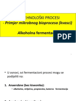 2.d Predavanje - Mikrobni Bioproces - Kvasac - Alkoholna Fermentacija - Za Printanje