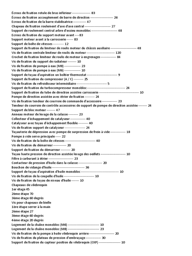 Couple De Serrage Bride Injecteur 1 6 Tdi Couples de Serrage C-Max | PDF | Injection (moteur) | Pompe
