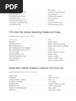 GTA Vice City Vehicle Spawning Cheats and Codes