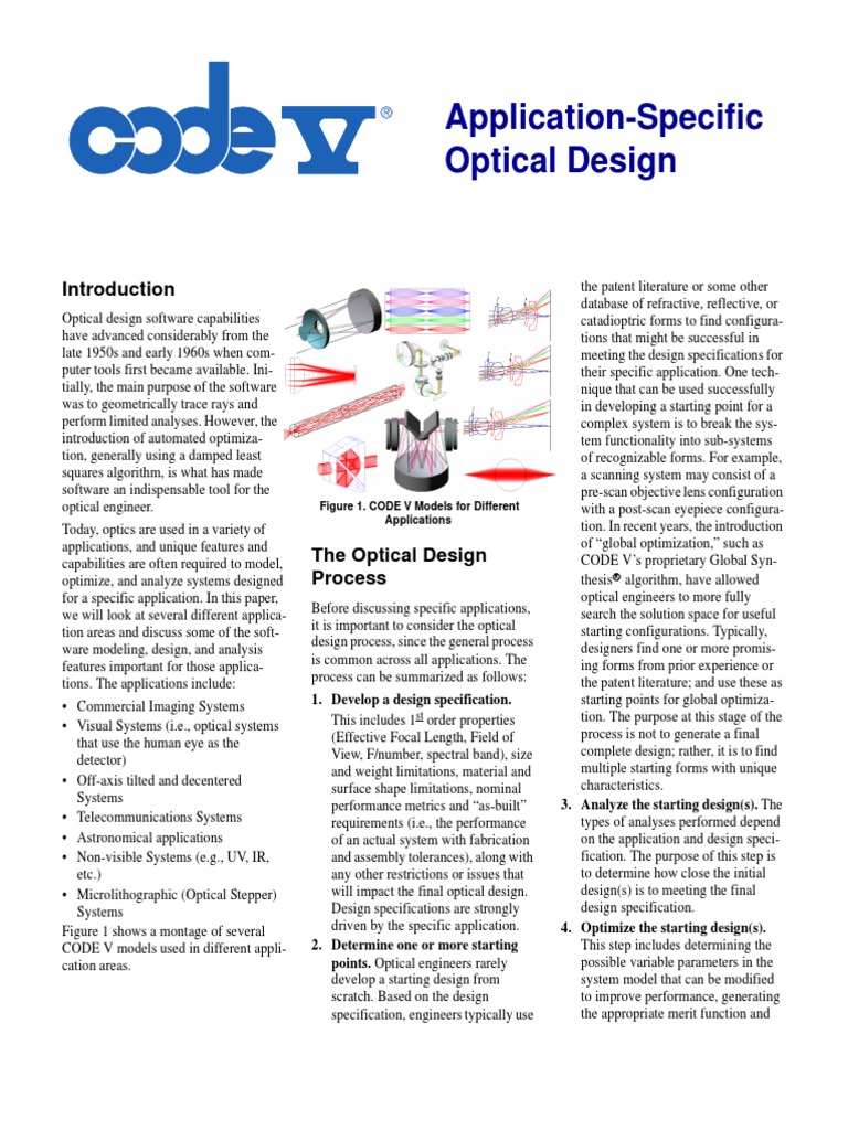 CodeVOptical Design PDF Optical Fiber Optics