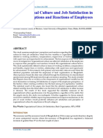 Organizational Culture and Job Satisfaction in Bank: Perceptions and Reactions of Employees