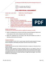 In Semester Individual Assignment: Module Code: COMP 1009.1 Module Name: Project Management Level: 6 Max. Marks: 100