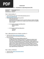 Csc134 Lab WEEK 1 - Introduction To Operating System (OS)