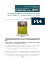 Didáctica de Las Matemáticas para Maestros de Educación Infantil. Coord. Por M Cinta Muñoz-Catalán y José Carrillo