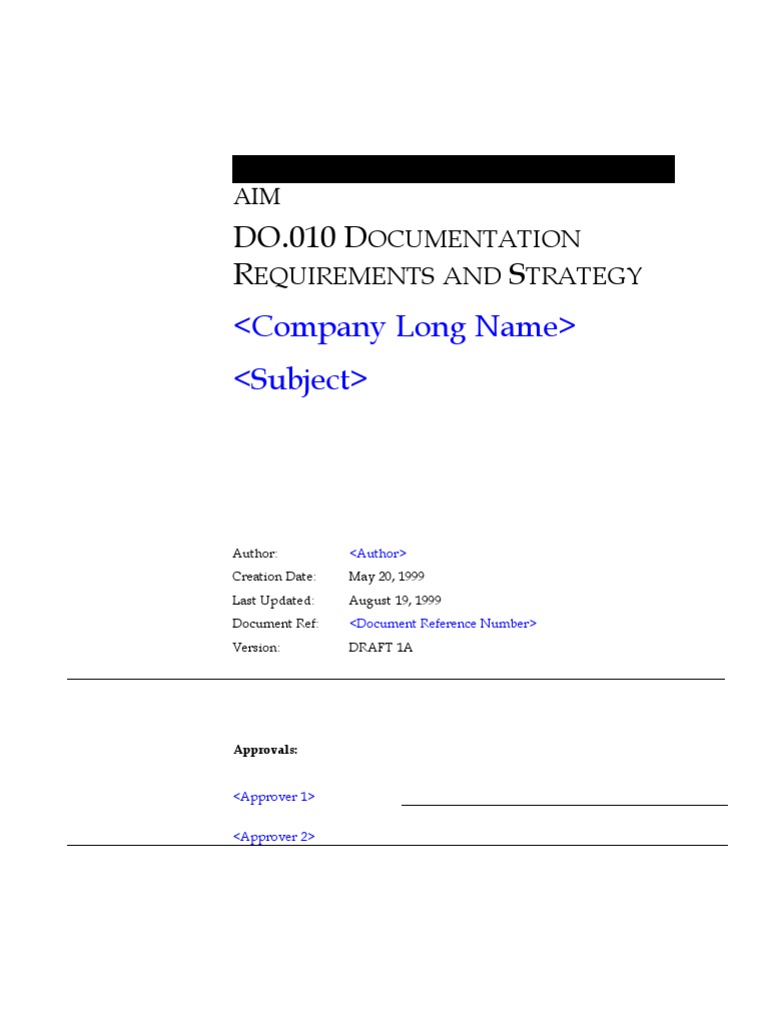 DO010 Documentation Requirements and Strategy | PDF | Documentation ...