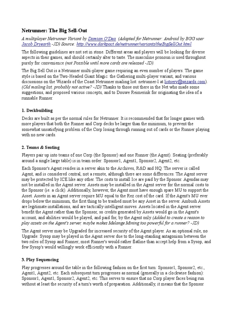 Netrunner Multiplayer Guide | PDF | Computing And Information ...