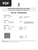 REG NO: MH02DZ6494: Registration Certificate For Vehicle