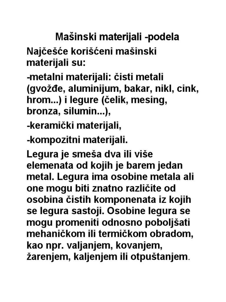 Mašinski Materijali | PDF
