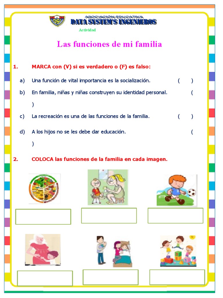 Funciones de la Familia para Niños | PDF