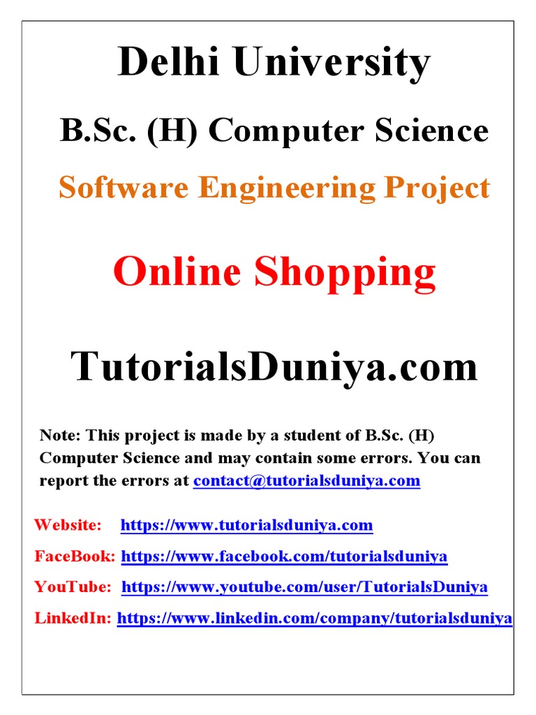 Online Shopping Project Report | PDF | Online Shopping | Computer ...