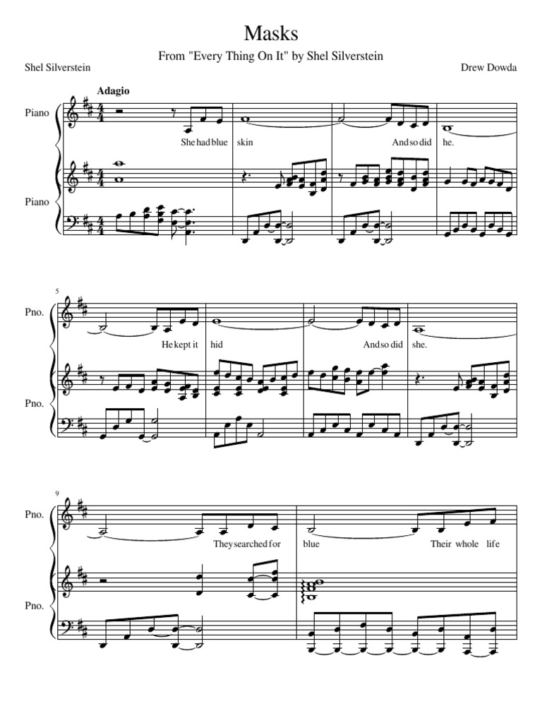 Masks From "Every Thing On It" by Shel Silverstein PDF