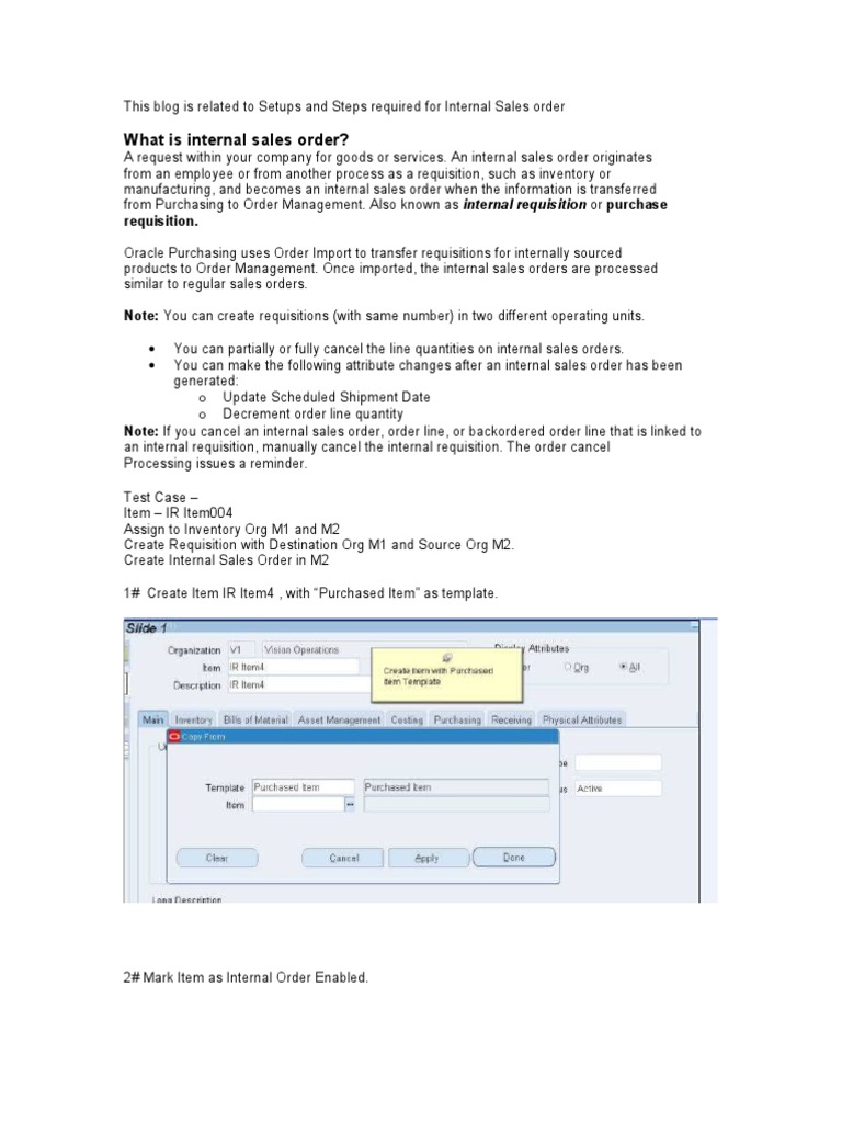What Is Internal Sales Order?: Requisition | PDF