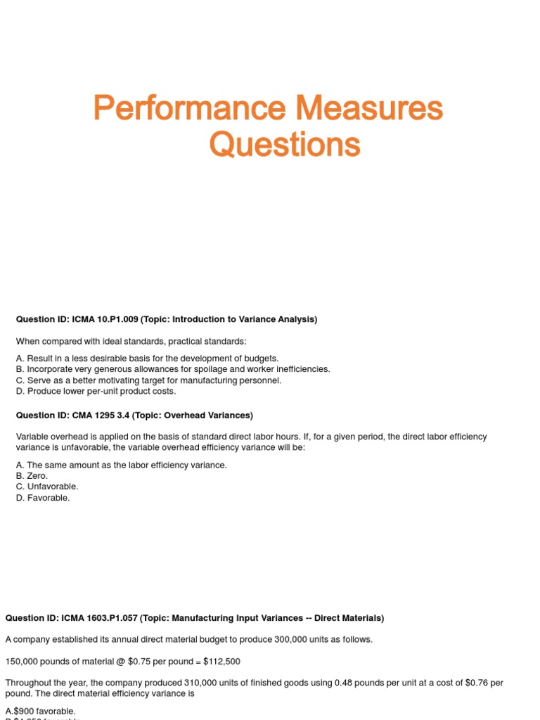 Understanding Variance Analysis in Manufacturing | PDF | Profit ...