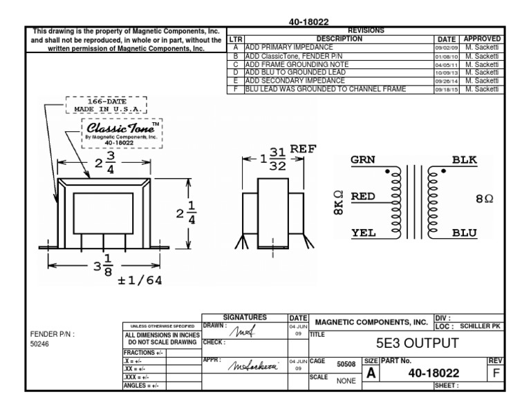 Magnetic Components Drawing Details | PDF | Electrical Engineering ...