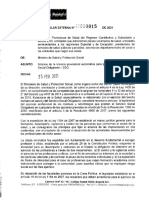 Circular No.15 de 2020 Alcance licencia provisional automarica profesionales SSO