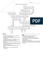 Name: Complete The Crossword Puzzle Below: Across Down