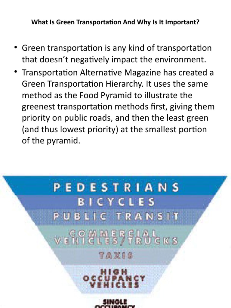 Green Transportation Hierarchy Explained | PDF