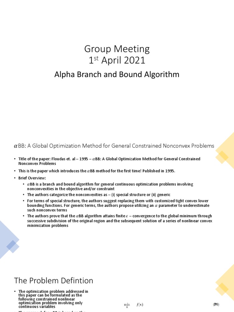 AlphaBB Algorithm for Nonconvex Optimization | PDF | Mathematical ...