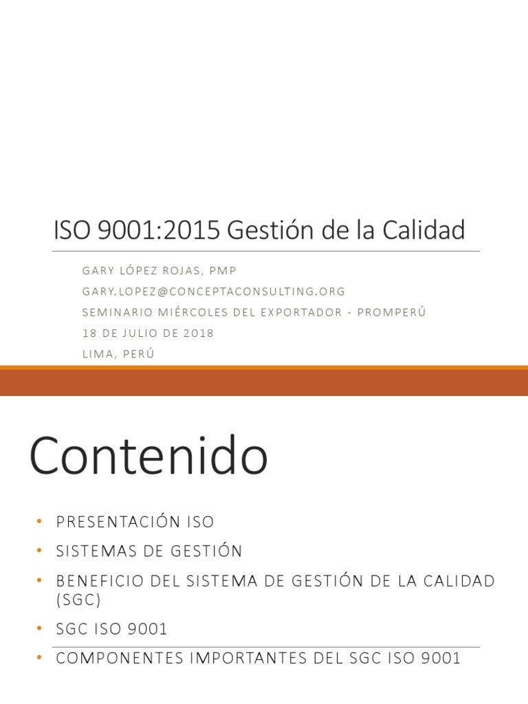 Iso 9001 - 2015 Sistema Gestion de Calidad | PDF | Organización ...