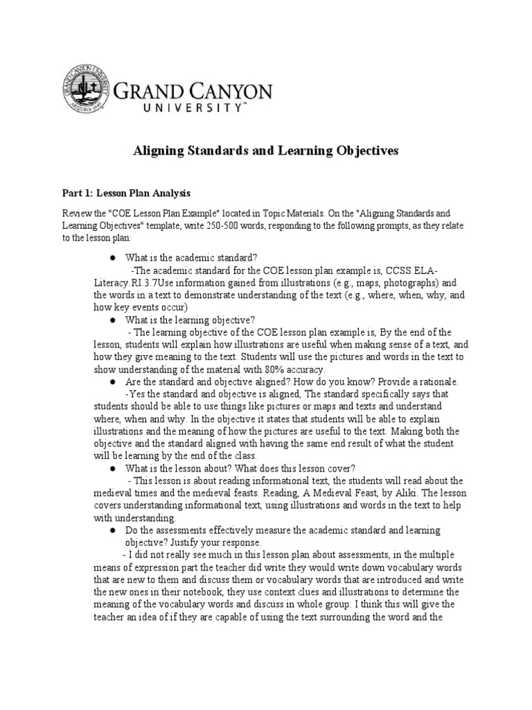 Elm 210 D T2 Aligning Standards And Learning Objectives Sesalie