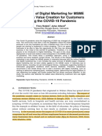 Utilization of Digital Marketing For MSME Players As Value Creation For Customers During The COVID-19 Pandemic