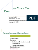 Net Income Versus Cash Flow: Lecture No.24 Professor C. S. Park Fundamentals of Engineering Economics