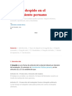 Tipos de despido en el ordenamiento peruano