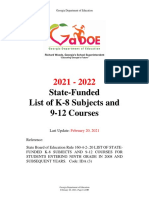 State Funded List of Subjects and Courses Supported by SBOE Rule 160 4 2 20