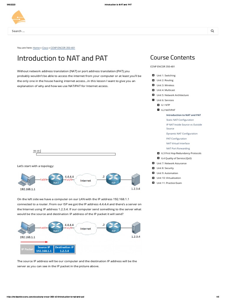 Introduction To NAT and PAT | PDF | Ip Address | Router (Computing)