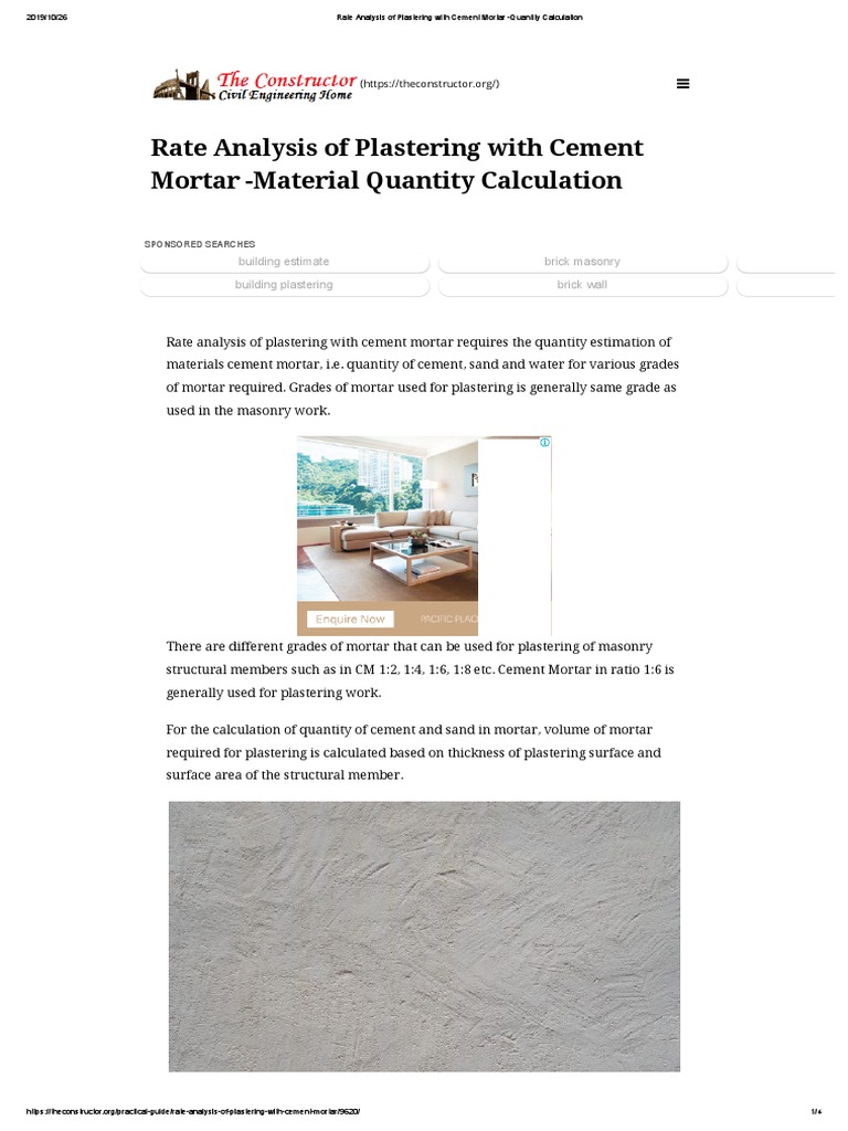 rate-analysis-of-plastering-with-cement-mortar-quantity-calculation