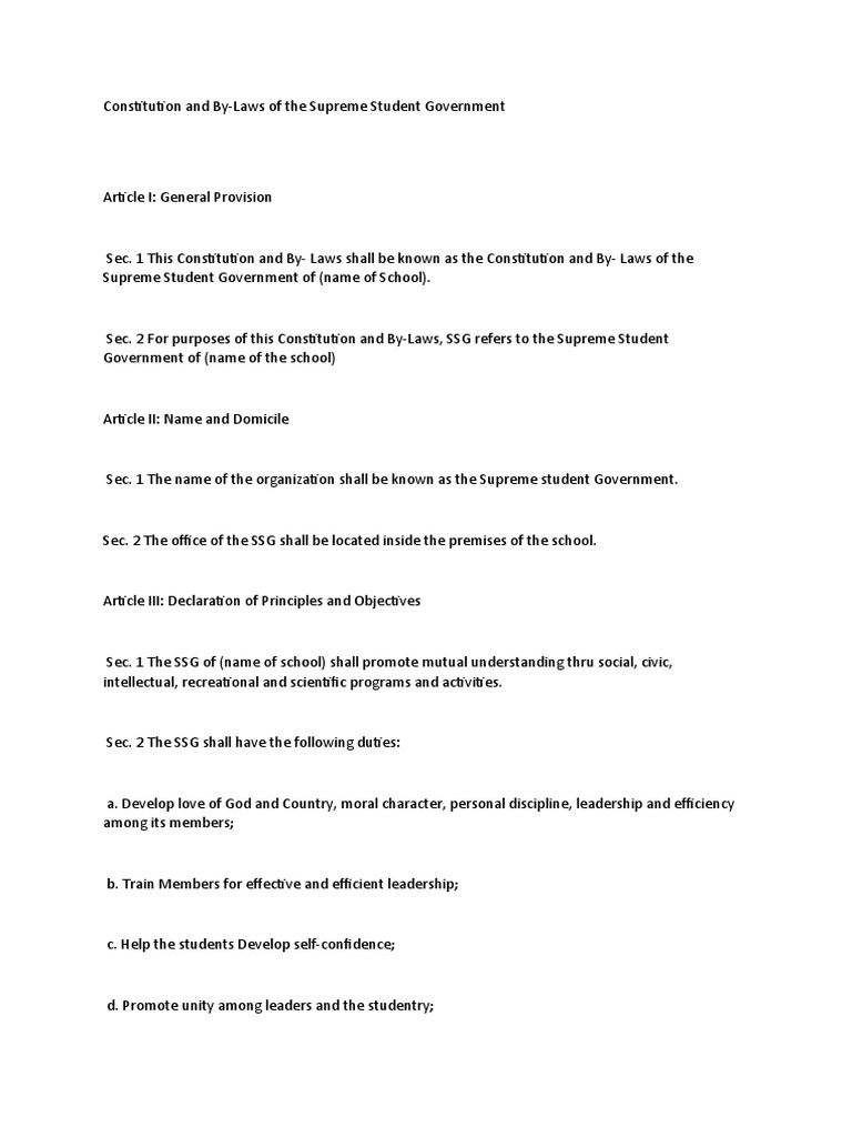 SSG by Laws | PDF | Constitutional Amendment | Committee