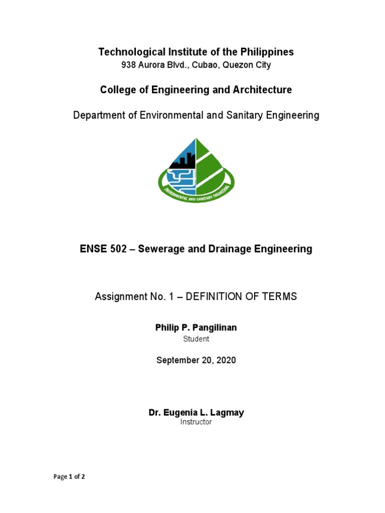 Assignment No.1 - Definition of Terms | PDF