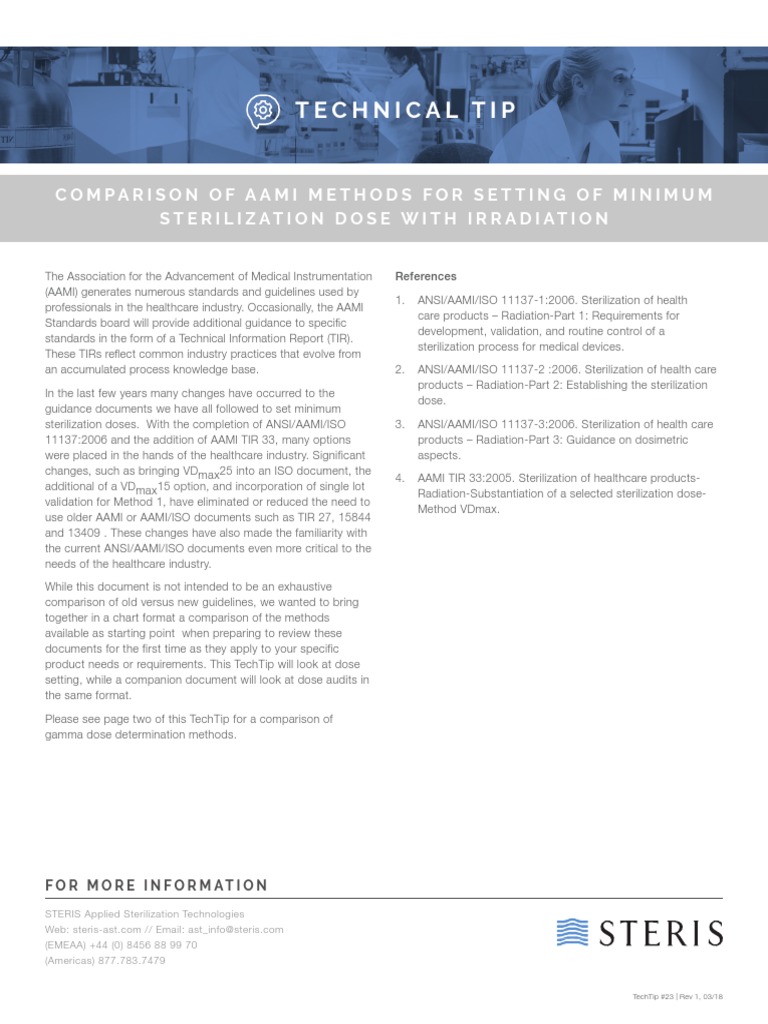 AAMI Sterilization Dose Comparison | PDF | Sterilization (Microbiology ...