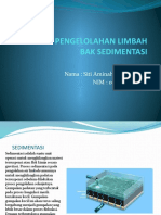 Teknologi Pengelolan Limbah Bak Sedimentasi