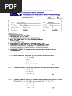 Linear Algebra-4G Mid Term Exam Spring 2021