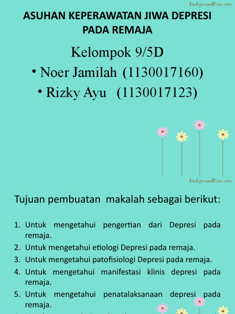 Asuhan Keperawatan Jiwa Depresi Pada Remaja Pdf