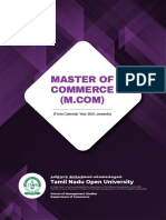 Master of Commerce: Tamil Nadu Open University
