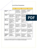 Rubric For Assessment of Online Presentations: Category 4 3 2 1