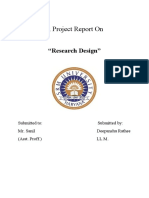 A Project Report On: "Research Design"