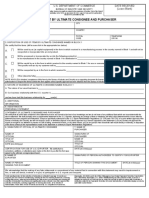 Statement by Ultimate Consignee and Purchaser: U.S. Department of Commerce Date Received (Leave Blank)