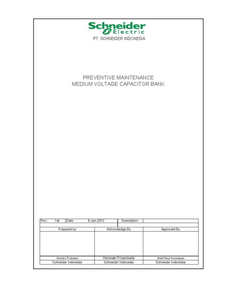 MV Capacitor Bank Maintenance Guide | PDF | Electrical Engineering ...