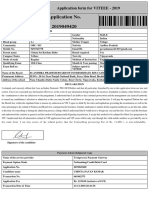 Application form for VITEEE - 2019