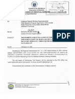 Monitoring and Evaluation on the Implementation of Modular Distance Learning Kumustahan Sa Paaralan