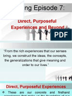 LEARNING EPISODE 7 - Direct Purposeful Experiences and Beyond