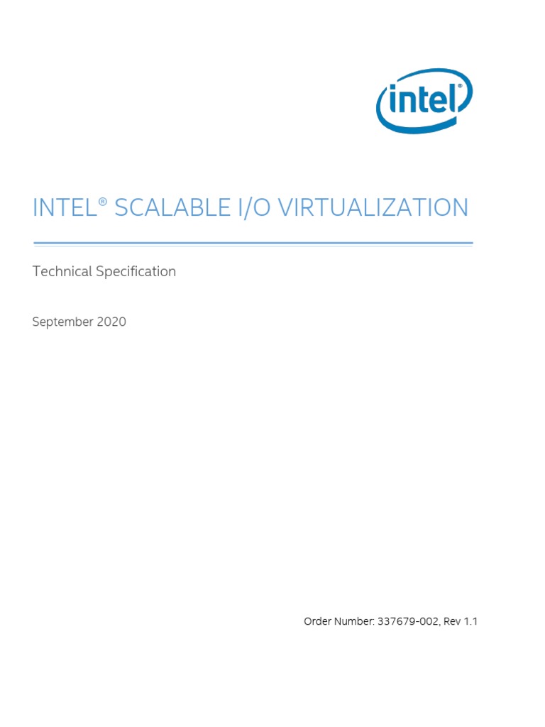 Intel Scalable Io Virtualization Technical Specification | PDF ...