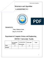 Data Structures and Algorithm Lab Report # 3: HITEC University Taxila